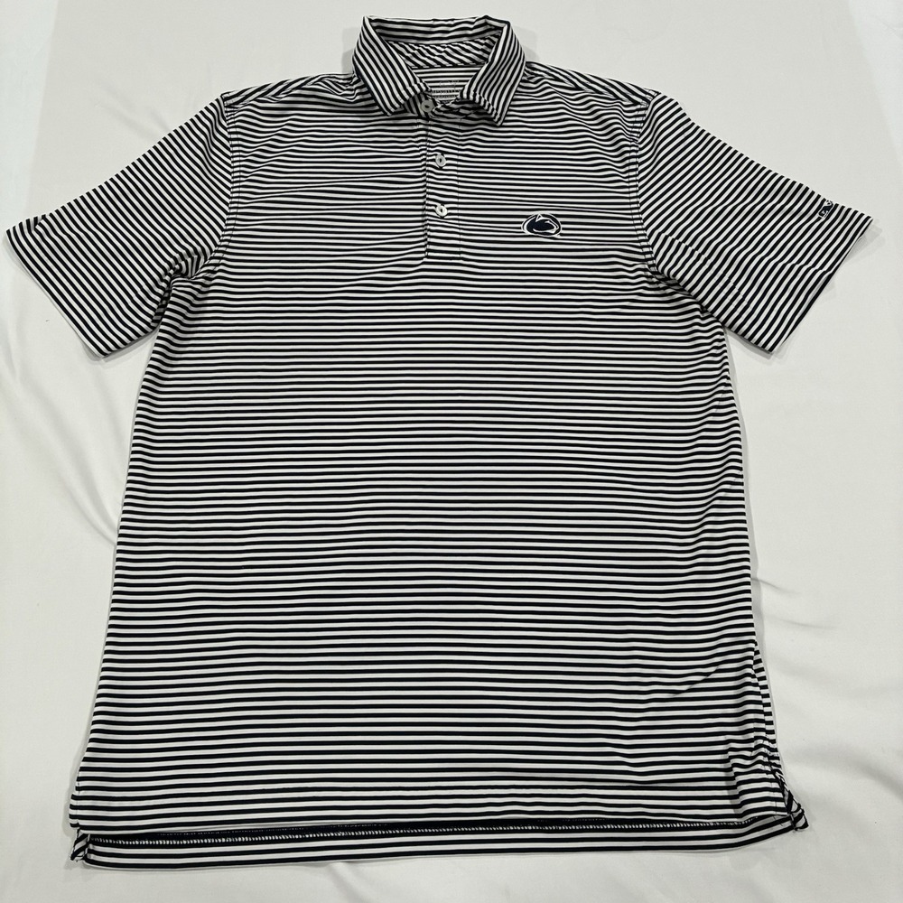 Vineyard Vines Penn State Polo Mens S Navy White Stripe Performance Stretch Golf